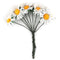 15mm White Colour Fabric Daisy's on Stems Flower